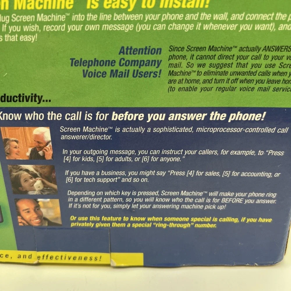 Spectrum Research Screen Machine telemarketer call blocking system